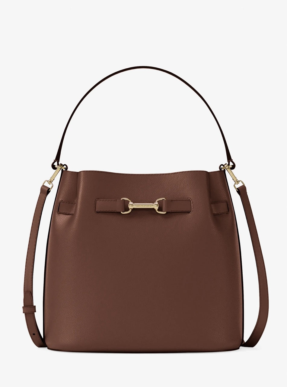[WEB EXCLUSIVE][INCOMING ETA 30 DAYS] Michael Kors Carson Medium Pebbled Leather Convertible Bucket Crossbody Bag in Nutmeg (35R6G2ZS6T)