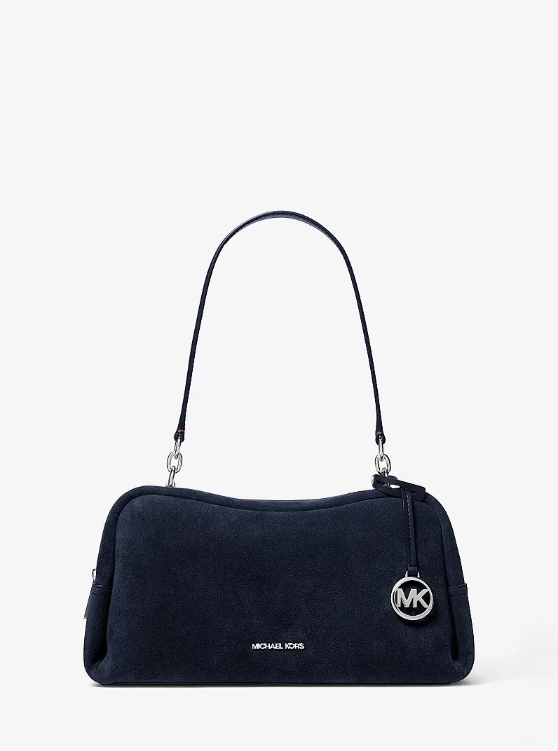 [READY STOCK MY] Michael Kors Cecily Medium Suede Shoulder Bag in Navy (35S6S8CL2S)