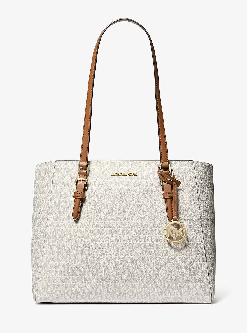 [READY STOCK MY] Michael Kors Charlotte Large 3-in-1 Signature Logo Tote Bag in Signature Vanilla (35F3GCFT9T)