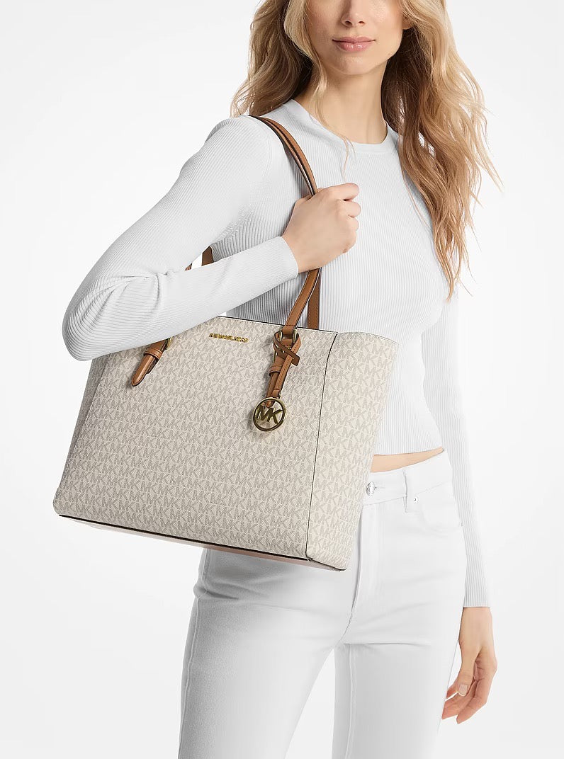 [READY STOCK MY] Michael Kors Charlotte Large 3-in-1 Signature Logo Tote Bag in Signature Vanilla (35F3GCFT9T)