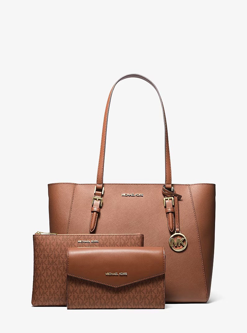 [INCOMING ETA 30 DAYS] Michael Kors Charlotte Large Saffiano Leather 3-in-1 Tote Bag in Luggage (35R3GCFT3T)