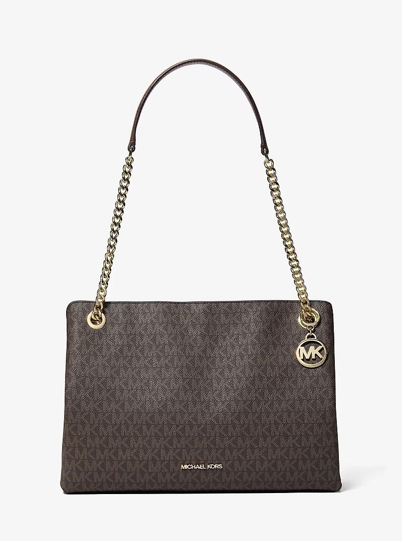[READY STOCK MY] Michael Kors Christina Medium Messenger Bag With Logo in Signature Brown (35S6G8WM6B)