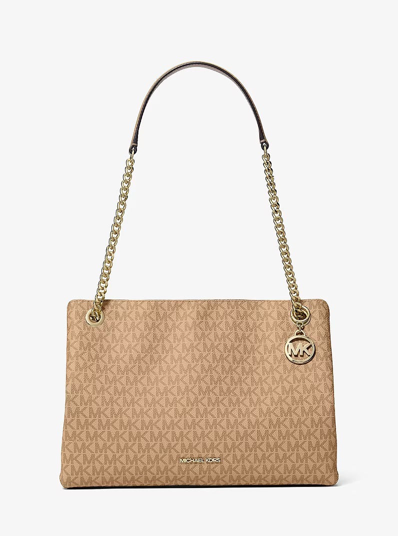 [READY STOCK MY] Michael Kors Christina Medium Messenger Bag With Logo in Signature Camel (35S6G8WM6O)
