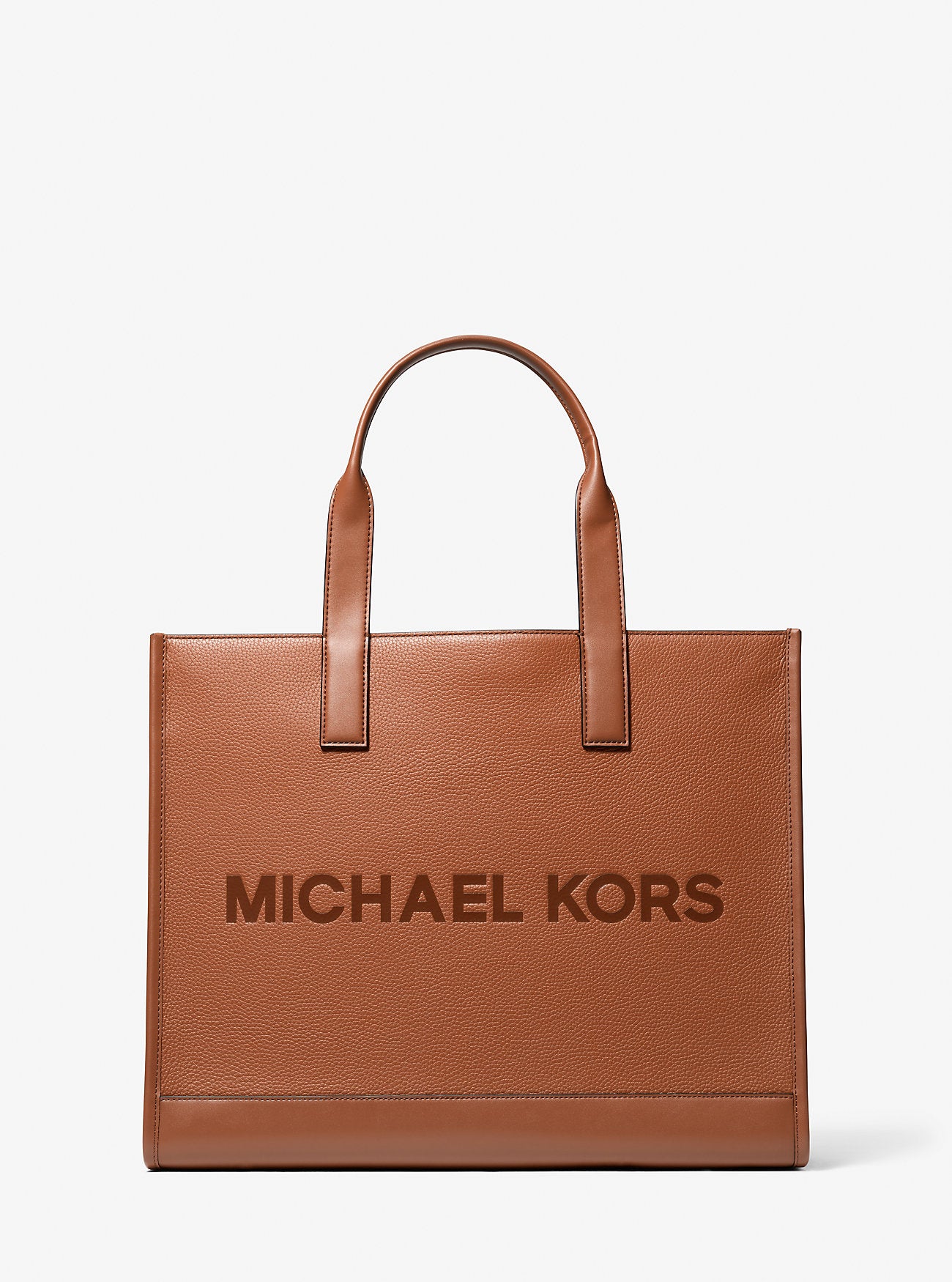 [INCOMING ETA 30 DAYS] Michael Kors Men Cooper Logo Embossed Pebbled Leather Tote Bag in Luggage (37S5MCOT4L)