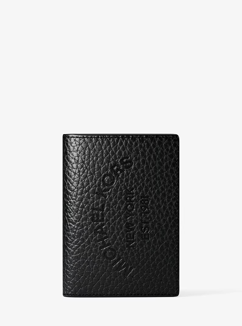 [INCOMING ETA 30 DAYS] Michael Kors Cooper Pebbled Leather Bi-Fold Card Case in Black (36F6LCOD1L)