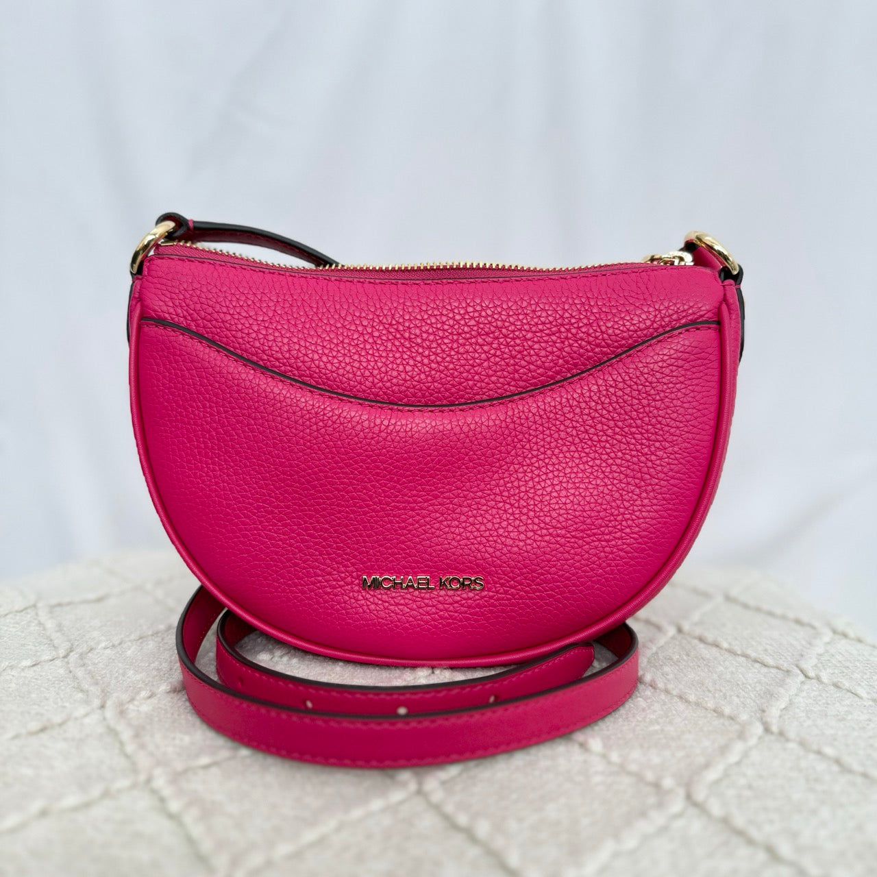 MK Dover Small Half Moon Crossbody in Electric Pink (35R3G4DC5L)