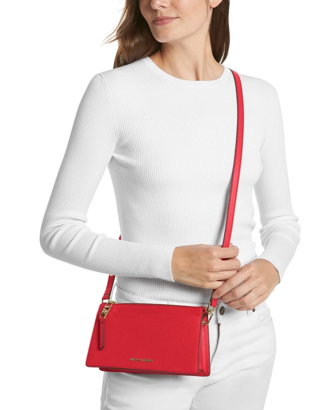 [READY STOCK MY] Michael Kors Empire Large Convertible Crossbody In Crimson (32H3G8EC7L)