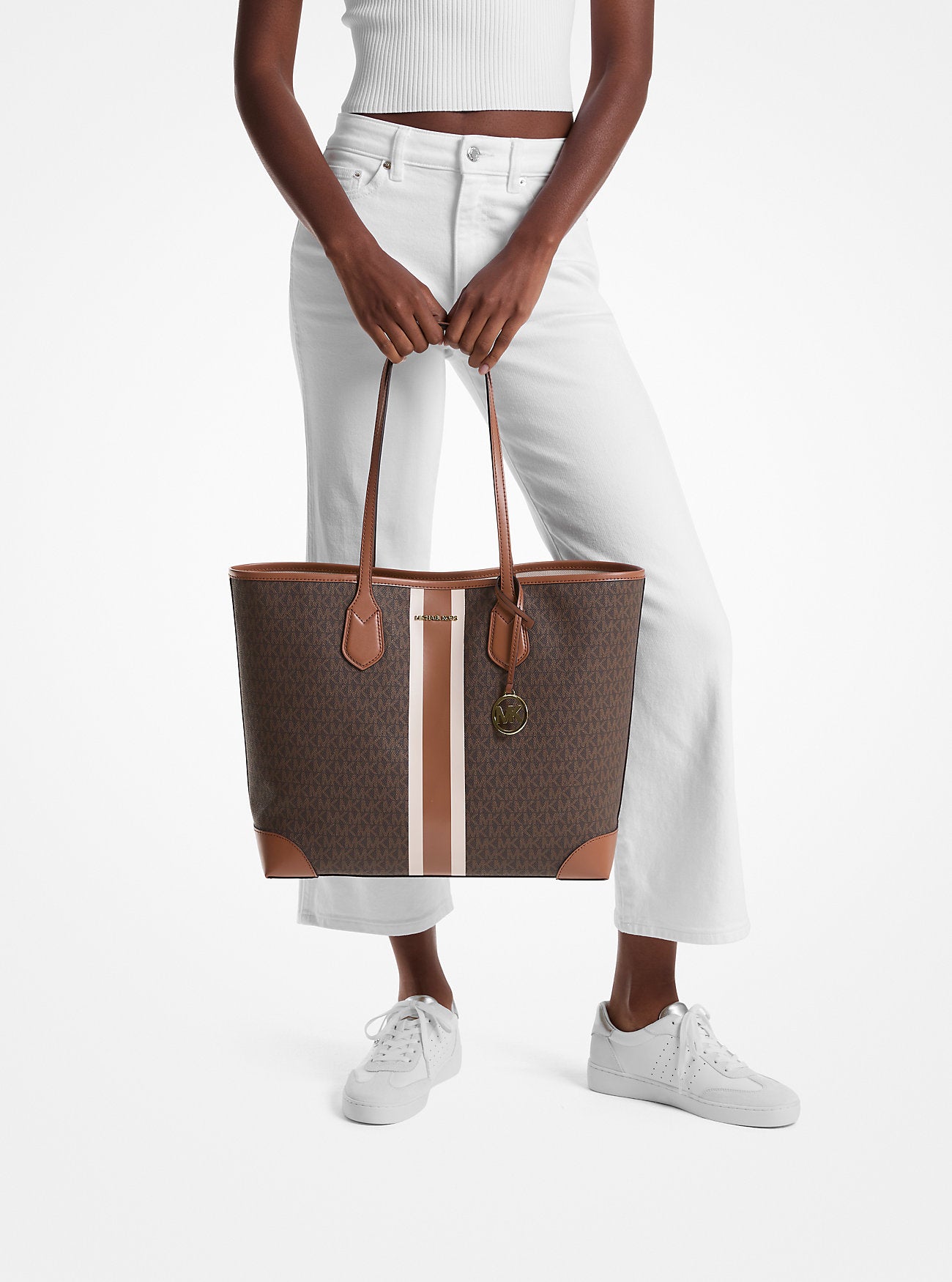 [READY STOCK MY] Michael Kors Eva Large Tote in Signature Brown (35R5GV0T7V)
