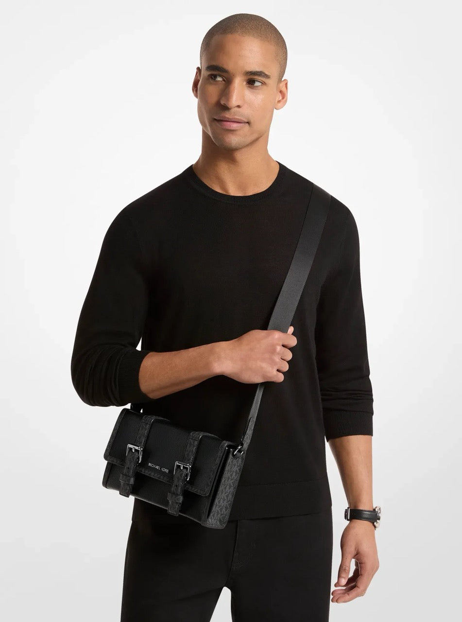 [WEB EXCLUSIVE][INCOMING ETA 30 DAYS] Michael Kors For Men Cooper Trunk-Style Shoulder Bag In Grained Leather in Black (37S6LCOM1O)