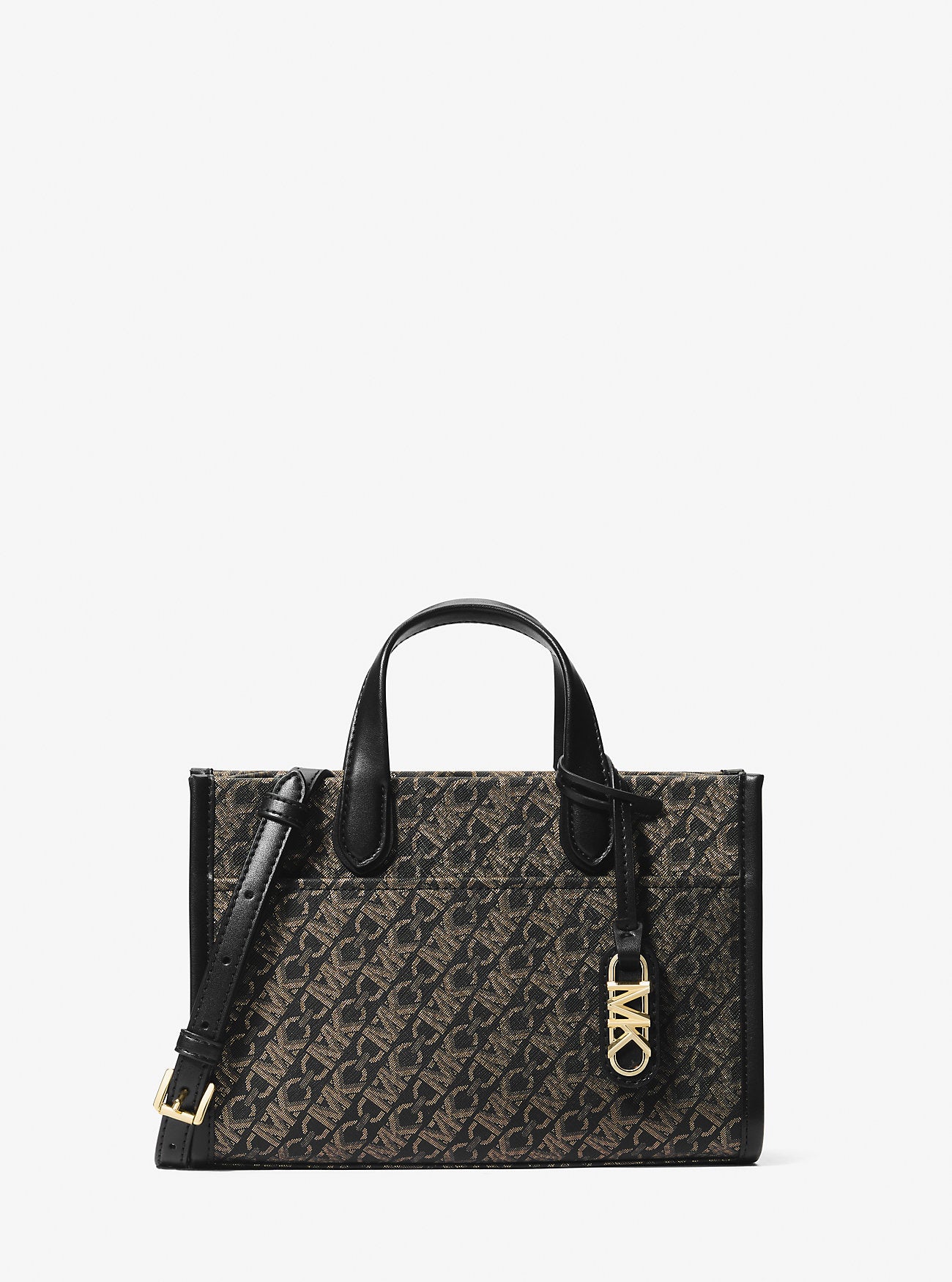 [READY STOCK MY] Michael Kors Gigi Small Empire Messenger in Black/Palegold (30F4G3GM5B)