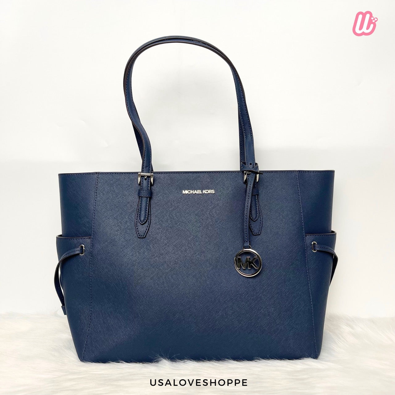 [READY STOCK MY] Michael Kors Gilly Large Drawstring Travel Tote in Navy (35S1S2GT7L)