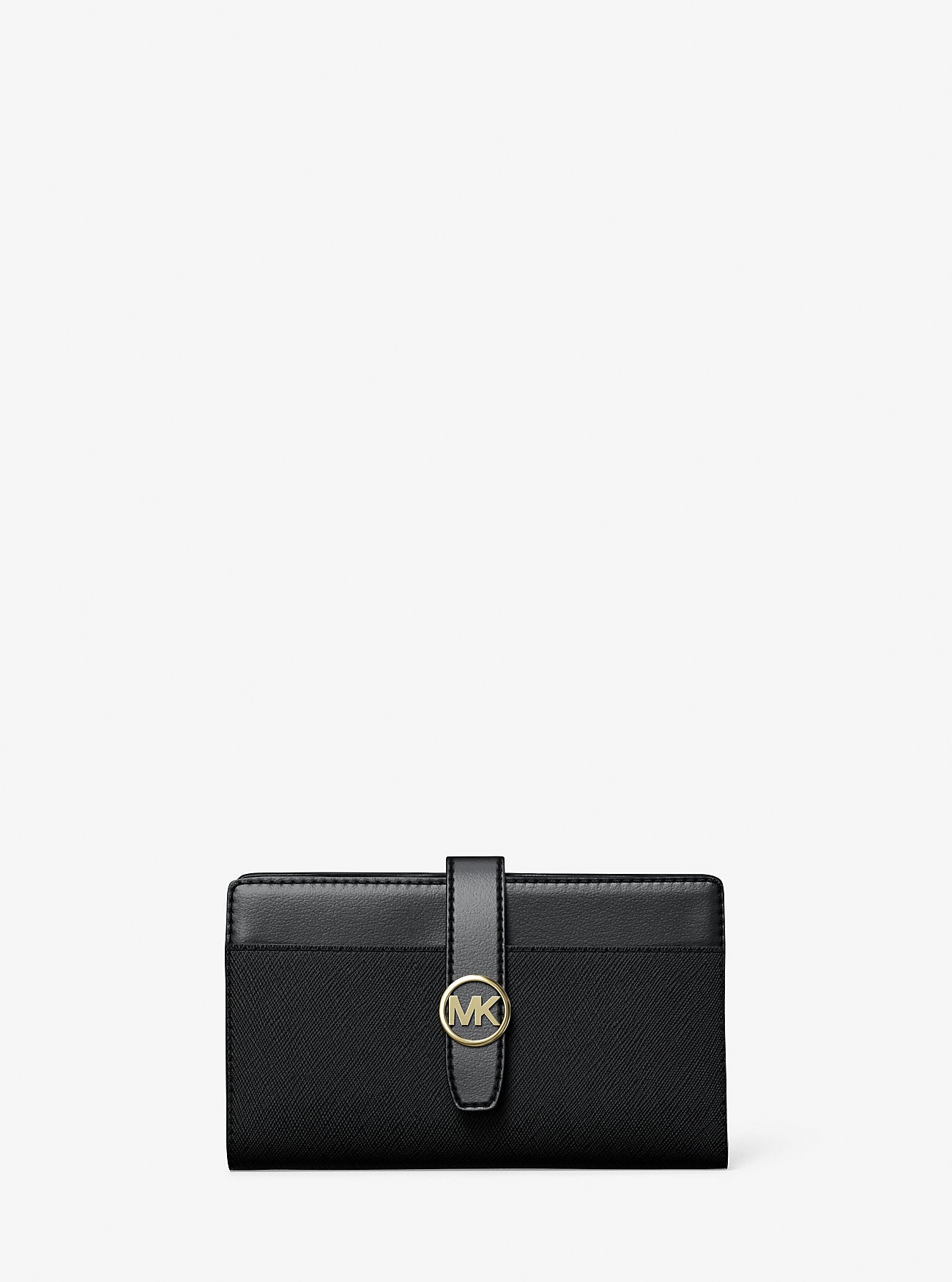 [READY STOCK MY] Michael Kors Greenwich Medium Bifold CZ Wallet in Black (35T5GGRF8L)