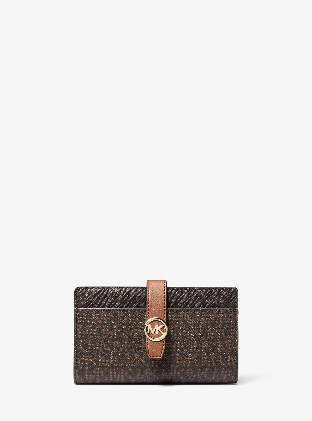 [READY STOCK MY] Michael Kors Greenwich Medium Bifold CZ Wallet in Signature Brown (35S5GGRF8Y)