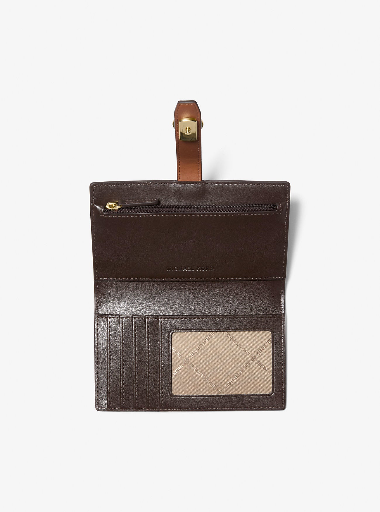 [READY STOCK MY] Michael Kors Greenwich Medium Bifold CZ Wallet in Signature Brown (35S5GGRF8Y)