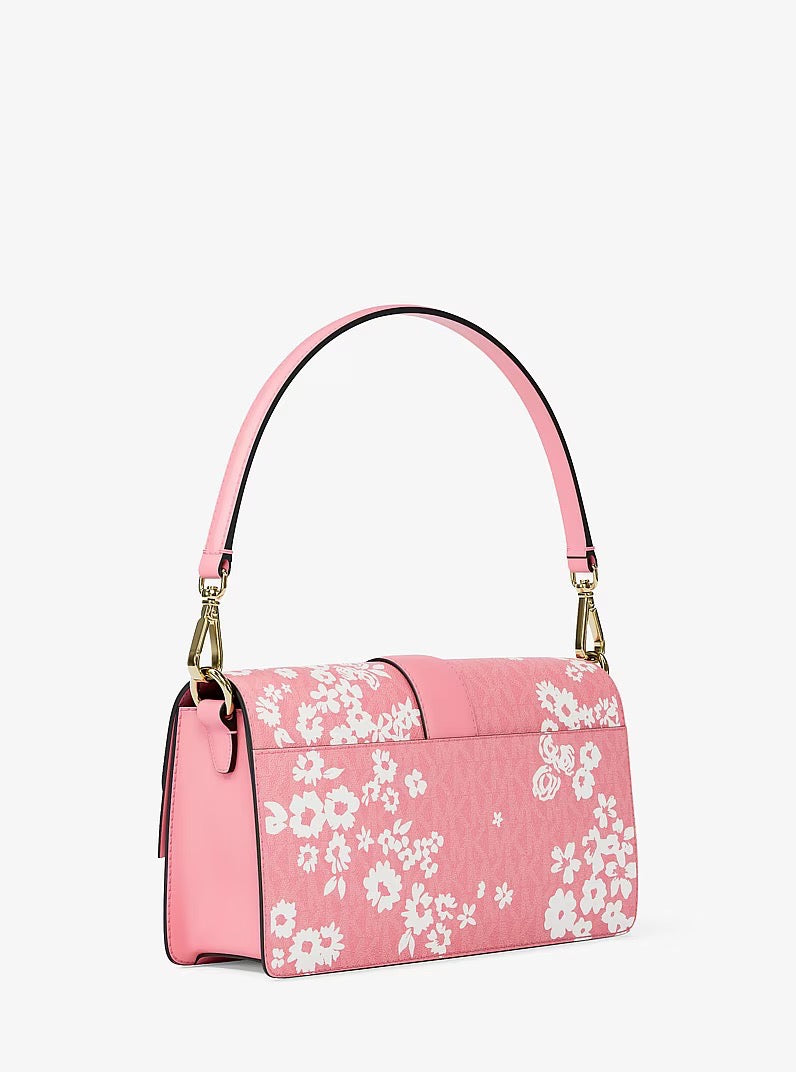 [INCOMING ETA 30 DAYS] Michael Kors Greenwich Medium Convertible Shoulder Bag With Print And Logo in Carnation (35S6GGRL2Y)