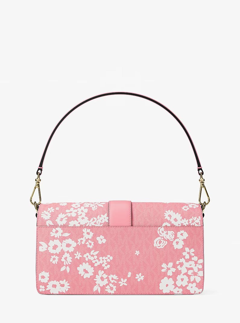 [INCOMING ETA 30 DAYS] Michael Kors Greenwich Medium Convertible Shoulder Bag With Print And Logo in Carnation (35S6GGRL2Y)