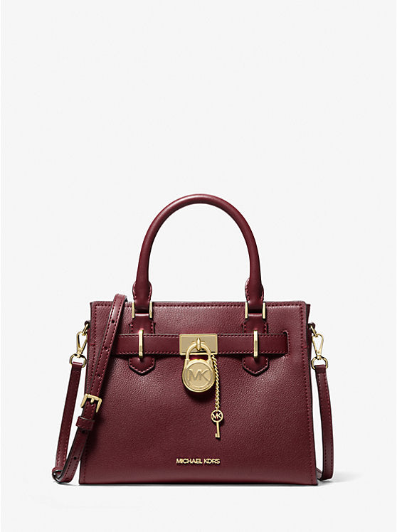 Michael Kors Hamilton Small Leather Satchel in Oxblood (35T1GHMS1L)