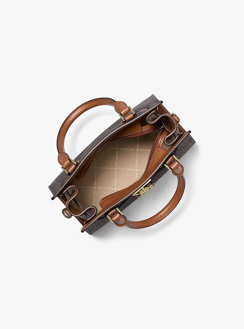 [READY STOCK MY] Michael Kors Hamilton Small Logo Satchel in Signature Brown (35F1GHMS1B)