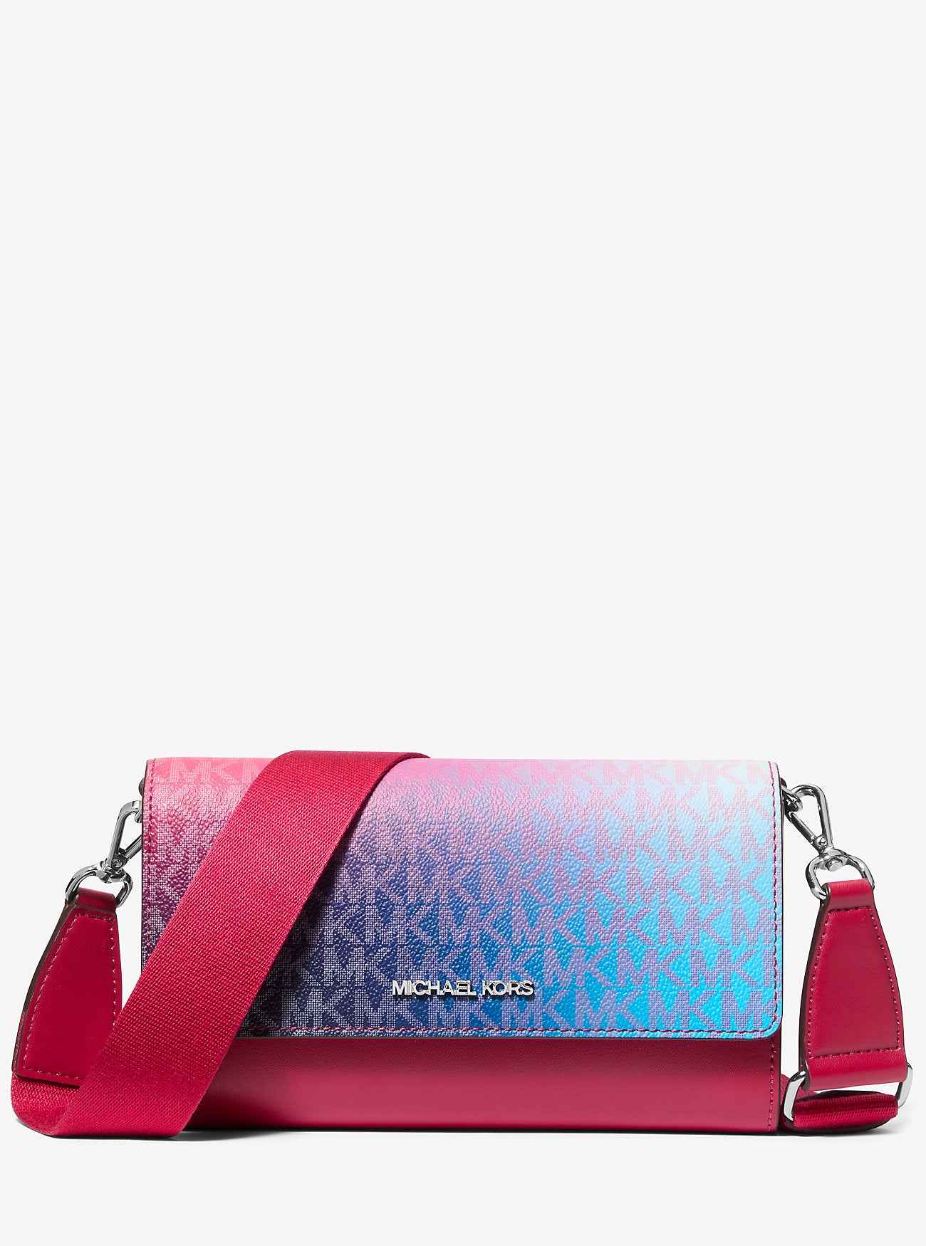 [REDAY STOCK MY] Michael Kors Jet Set Item Large ZA Wallet Crossbody in Dark Raspberry Multi (35F5STTC3Y)