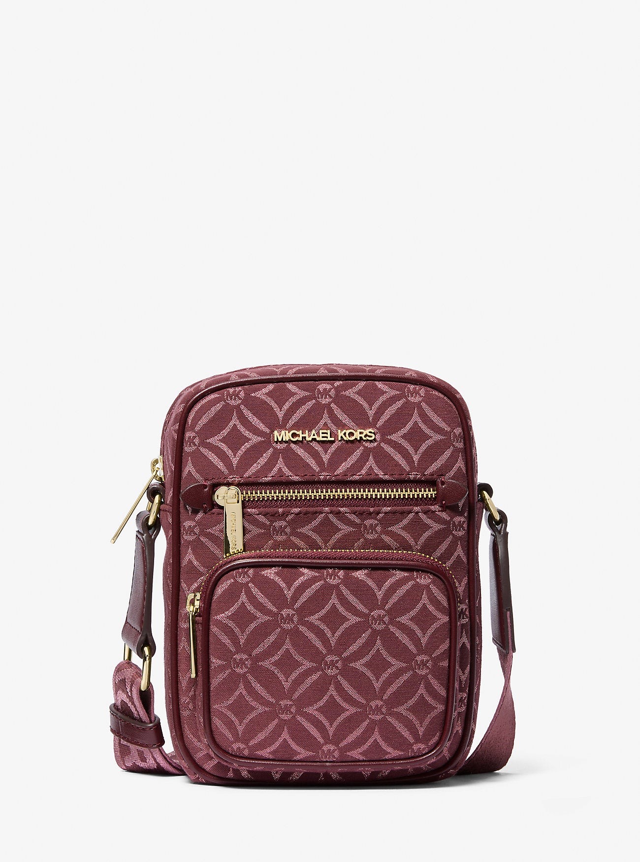 Michael Kors Jet Set Item Medium NS Pocket Crossbody in Oxblood Multi (35F4GTTC2J)