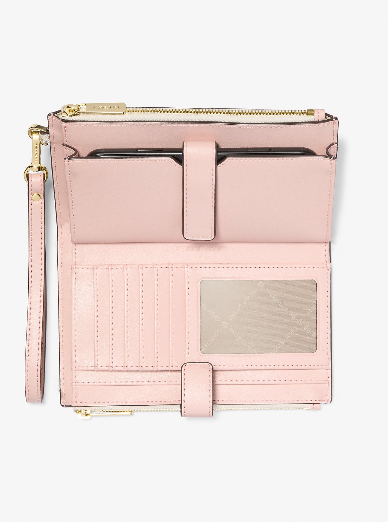 [INCOMING ETA 30 DAYS] Michael Kors Jet Set Large Double Zip Wristlet in Signature Powder Blush Multi (35F8GTVW0B)