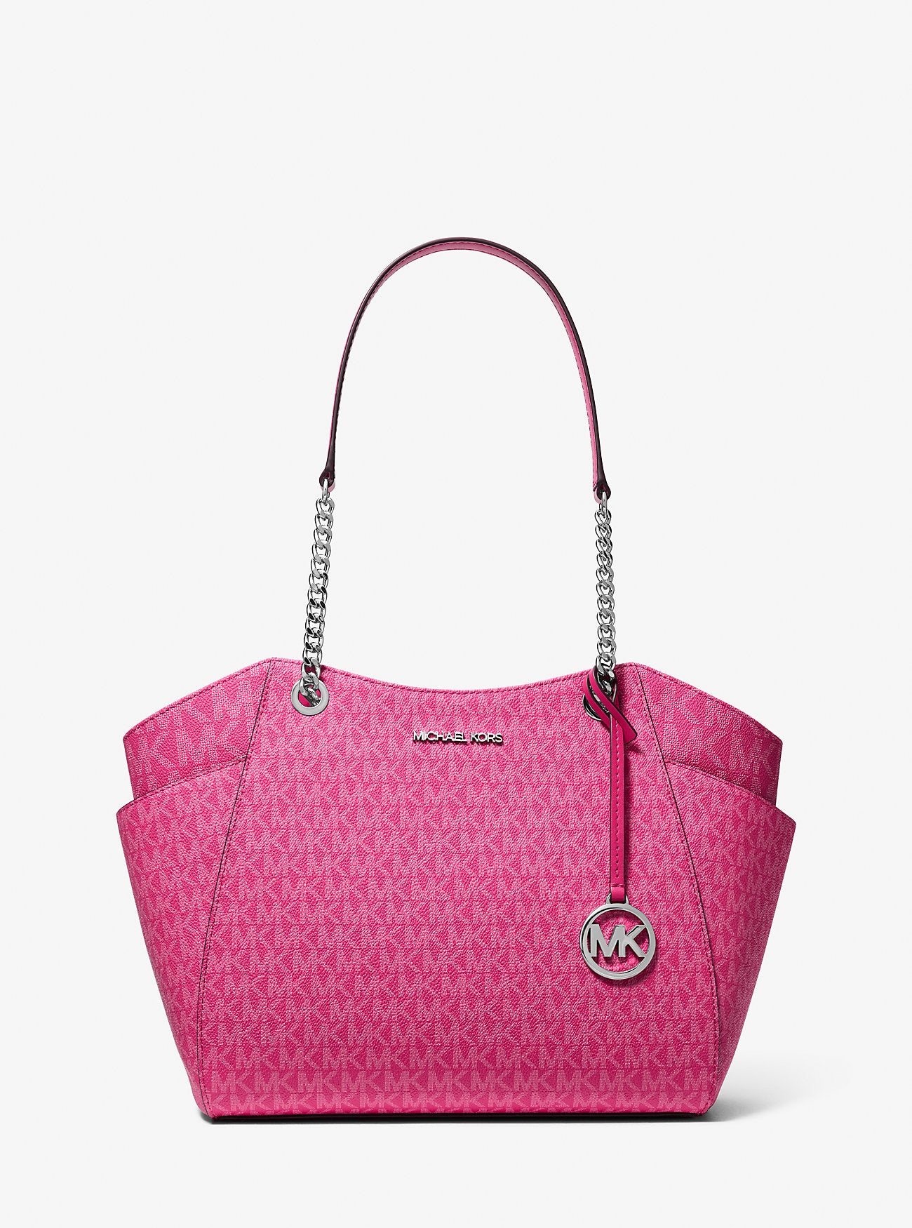 [READY STOCK MY] Michael Kors Jet Set Travel Large Chain Shoulder Tote in Signature Dragonfruit (35S4STVT3B)
