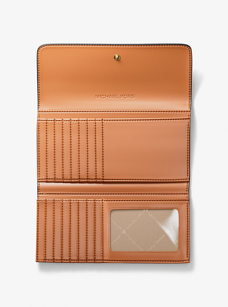 [INCOMING ETA 30 DAYS] Michael Kors Jet Set Large Signature Logo Tri-Fold Wallet in Camel Multi (35S5GTVF3B)