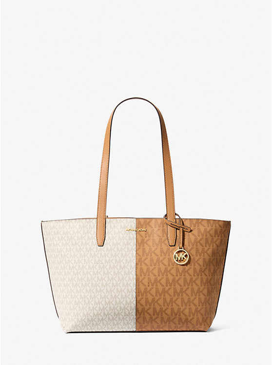 [READY STOCK MY] Michael Kors Jet Set Medium Two-Tone Logo Tote Bag in Deer Multi (35F4GTVT6V)