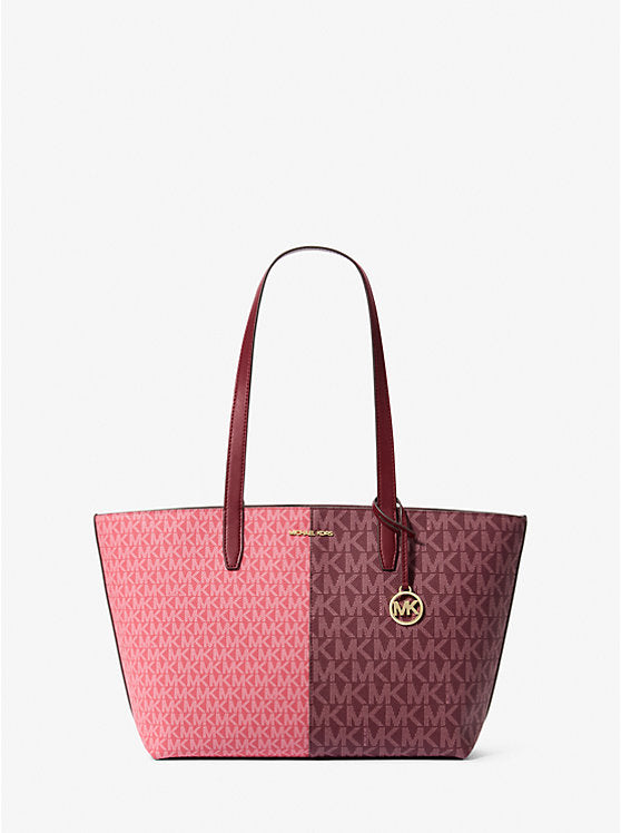 [INCOMING ETA 30 DAYS] Michael Kors Jet Set Medium Two-Tone Logo Tote Bag in Oxblood Multi (35F4GTVT6V)
