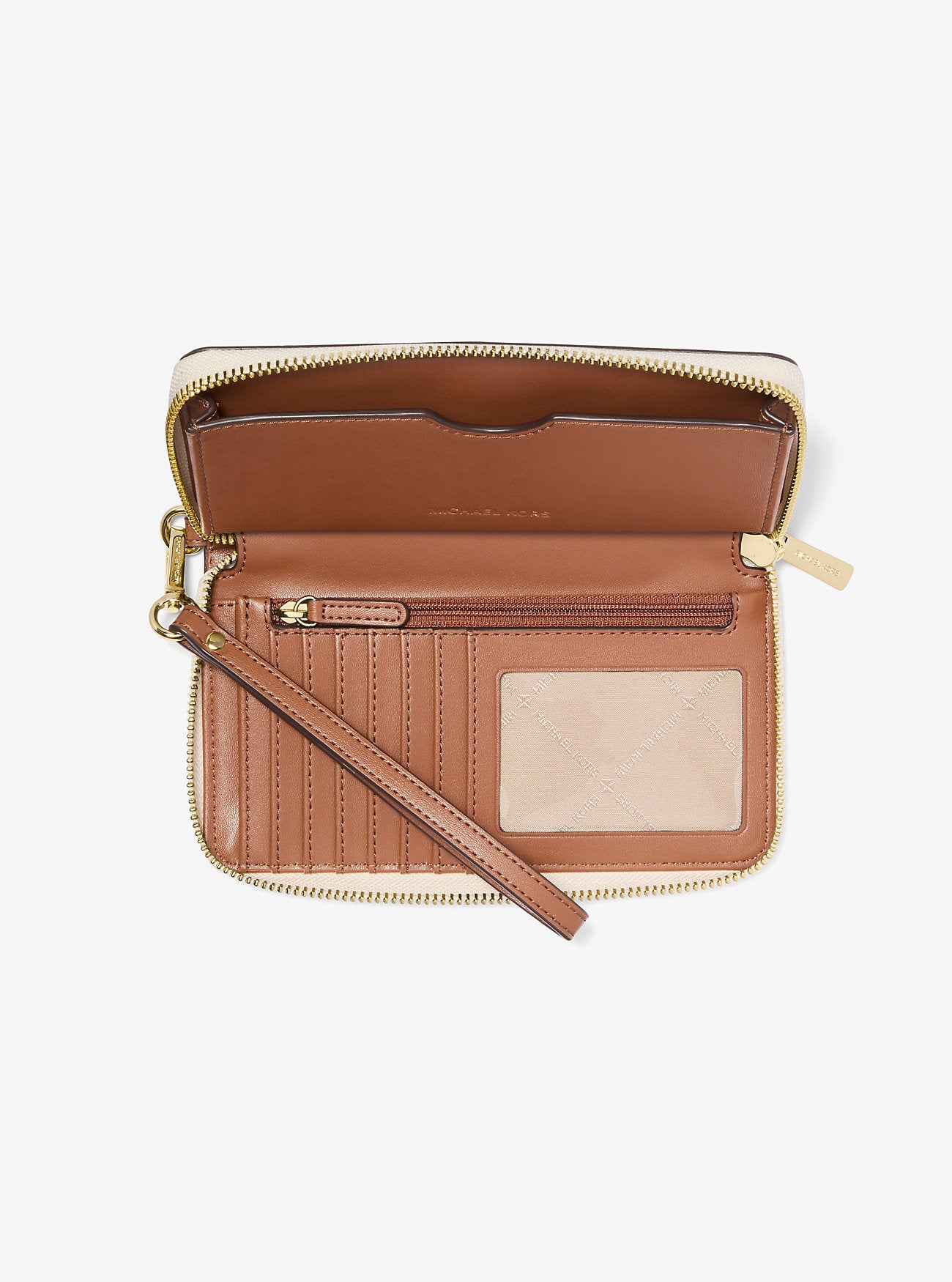 [INCOMING ETA 30 DAYS] Michael Kors Jet Set Signature Logo Smartphone Wristlet in Signature Vanilla (35F8GTVW9B)