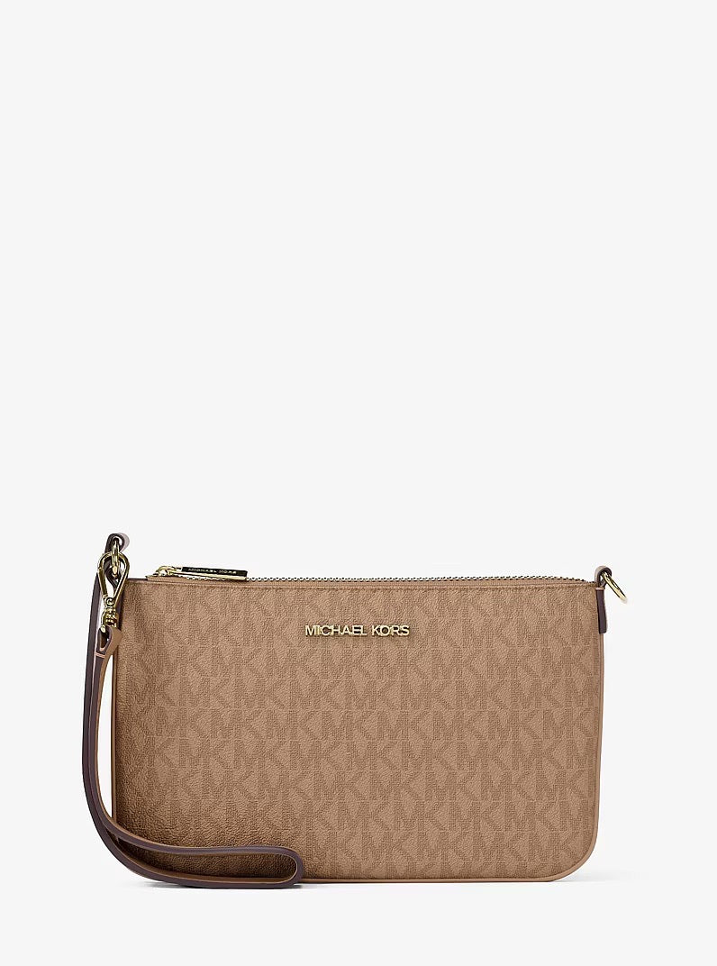 [READY STOCK MY] Michael Kors Jet Set Small Signature Logo Convertible Wristlet in Signature Camel (35T4GTVW5B)