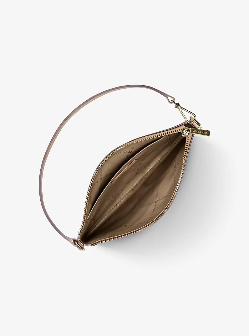 [READY STOCK MY] Michael Kors Jet Set Small Signature Logo Convertible Wristlet in Signature Camel (35T4GTVW5B)
