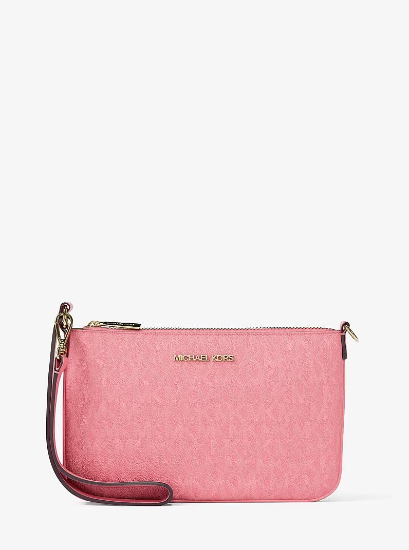 [READY STOCK MY] Michael Kors Jet Set Small Signature Logo Convertible Wristlet in Signature Carnation (35T4GTVW5B)