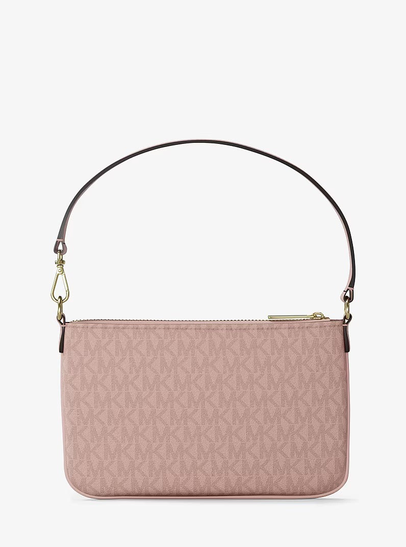 [READY STOCK MY] Michael Kors Jet Set Small Signature Logo Convertible Wristlet in Signature Powder Blush (35T4GTVW5B)