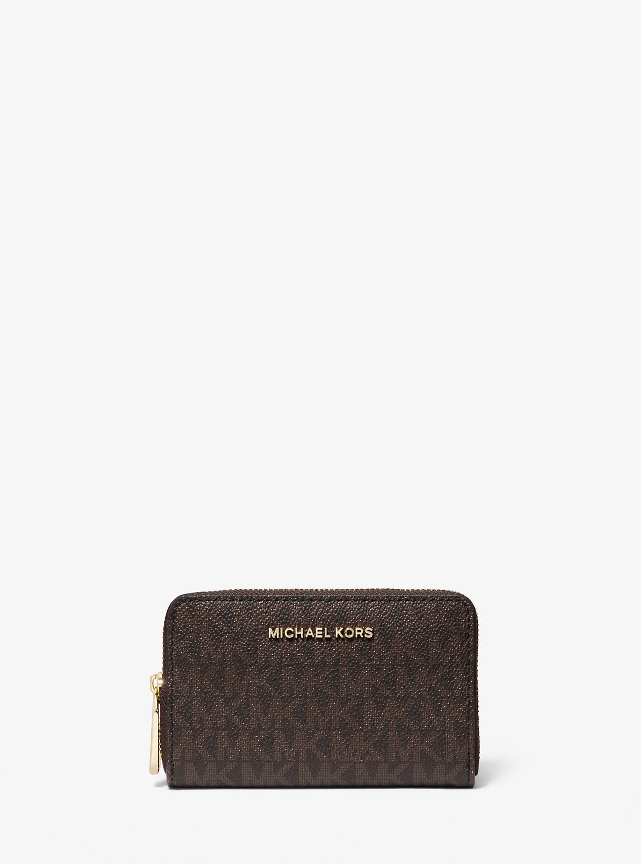 [READY STOCK MY] Michael Kors Jet Set Small ZA Card Case in Brown/Acorn (32F9GJ6D0B)