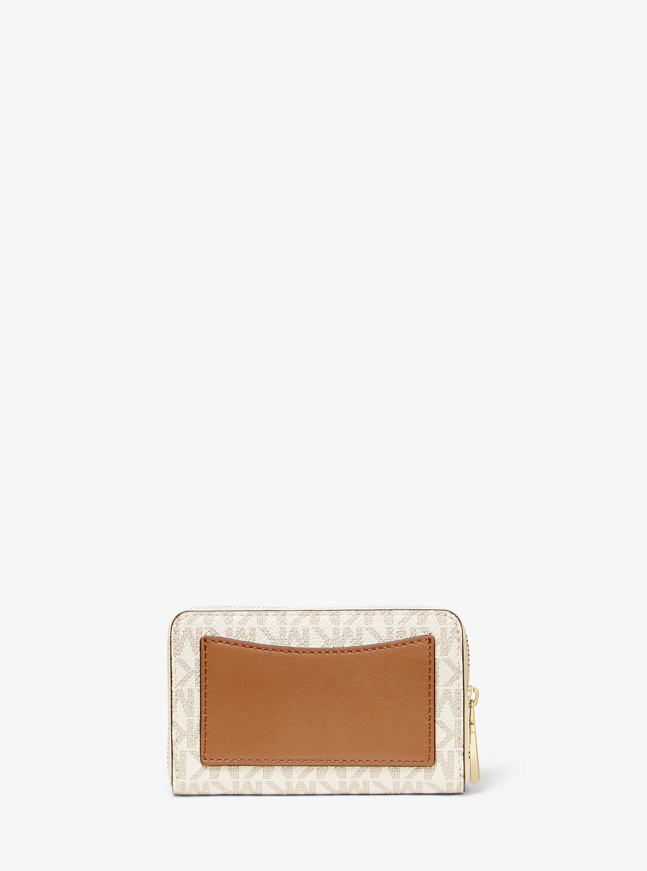 [READY STOCK MY] Michael Kors Jet Set Small ZA Card Case in Signauture Vanilla/Acorn (32F9GJ6D0B)