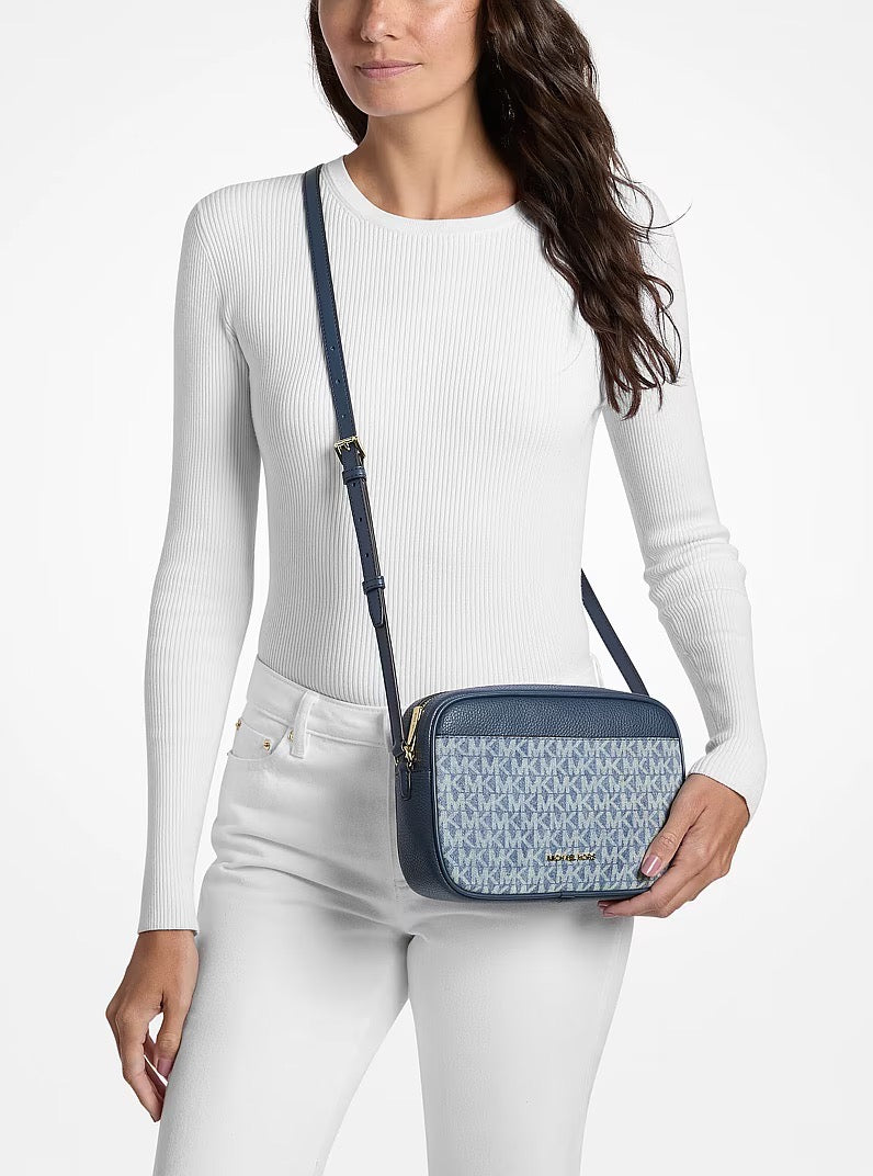 [WEB EXCLUSIVE][INCOMING ETA 30 DAYS] Michael Kors Jet Set Travel Large Camera Crossbody in Light Blue Washed (35F6GTVC7C)