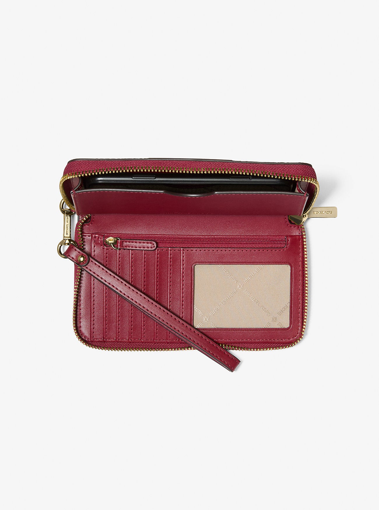 [INCOMING ETA 30 DAYS] Michael Kors Jet Set Travel Large Flat MF Phone Case in Cherry (35F5GTVE3K)