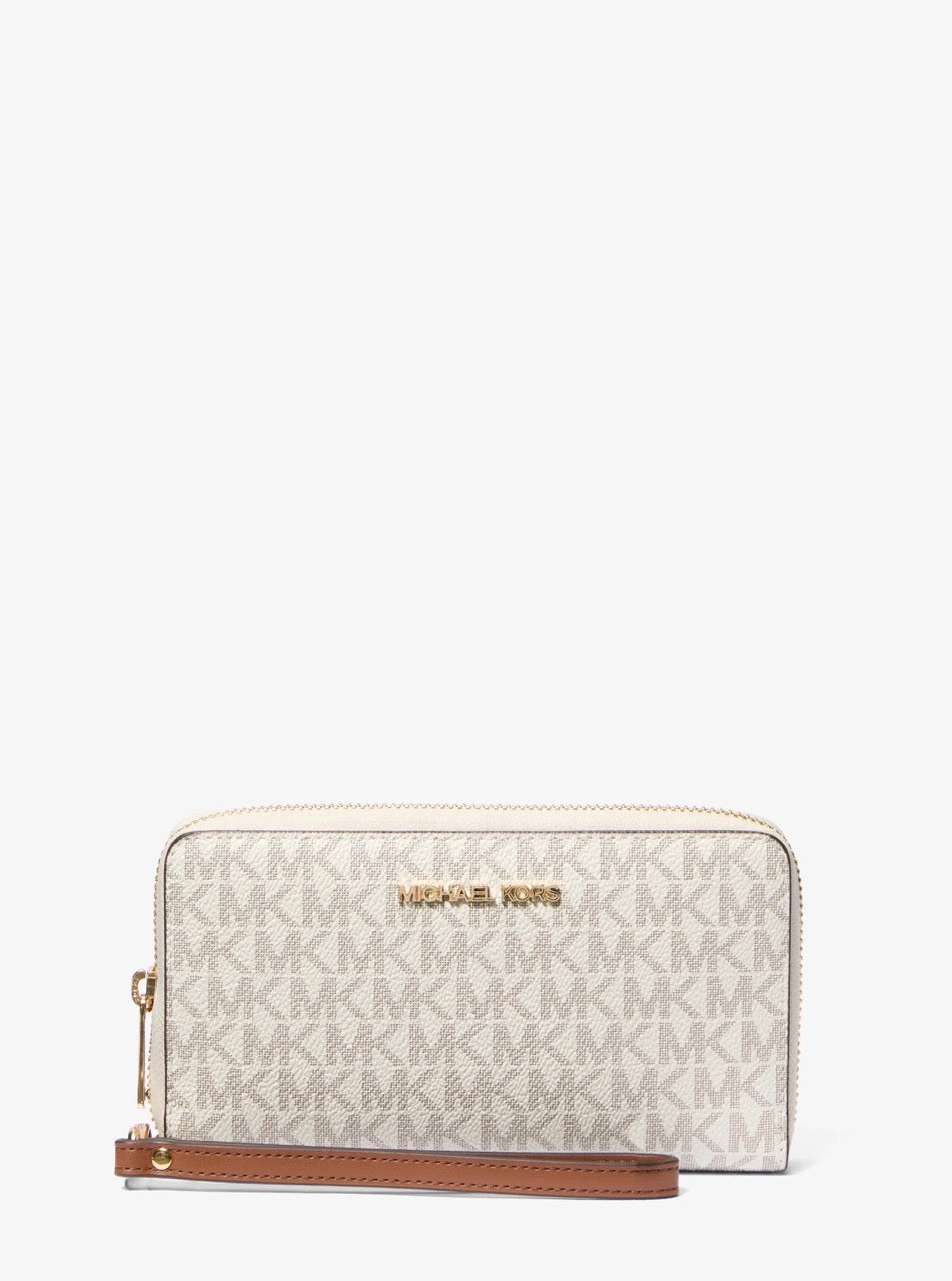 [WEB EXCLUSIVE][READY STOCK MY] Michael Kors Jet Set Travel Large Flat Multifunction Phone Case in Signature Vanilla (35F8GTVW9B)