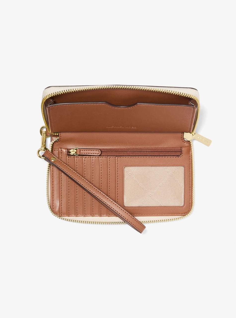 [WEB EXCLUSIVE][READY STOCK MY] Michael Kors Jet Set Travel Large Flat Multifunction Phone Case in Signature Vanilla (35F8GTVW9B)