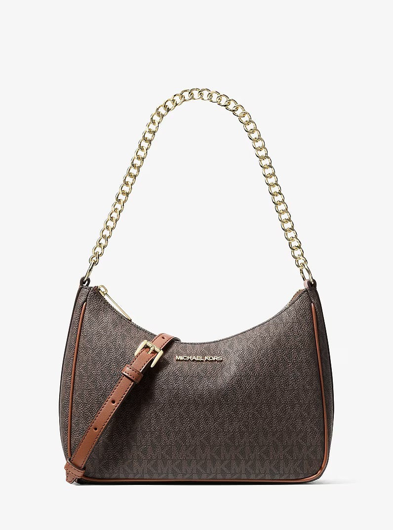 [READY STOCK MY] Michael Kors Jet Set Travel Large Signature Logo Convertible Crossbody Bag in Signature Brown (35R6GTVC2B)