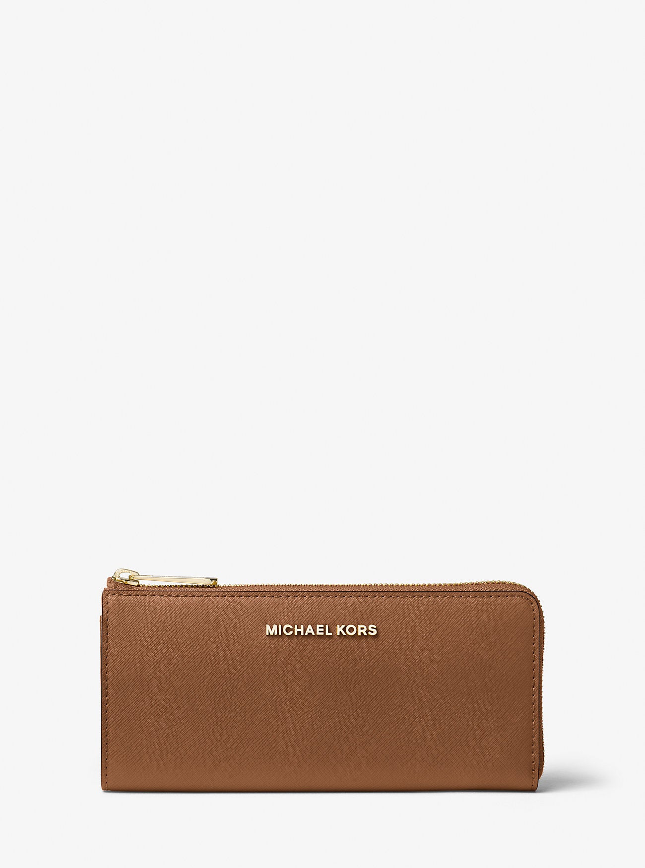 [READY STOCK MY] Michael Kors Jet Set Travel Large Three Quarter Zip in Luggage (GHW) (35T6GTVE3L)