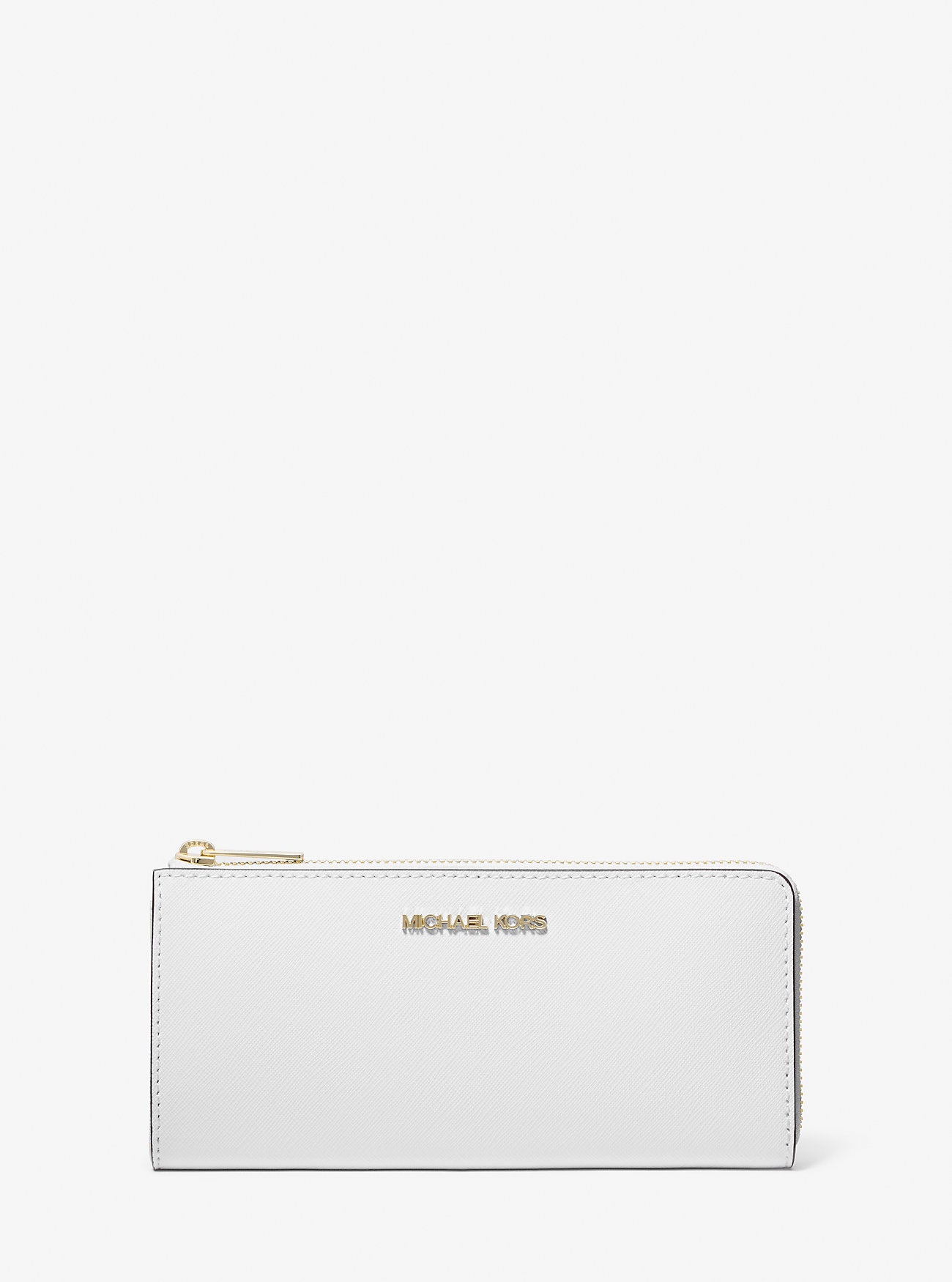 [READY STOCK MY] Michael Kors Jet Set Travel Large Three Quarter Zip in Optic White (35T6GTVE3L)