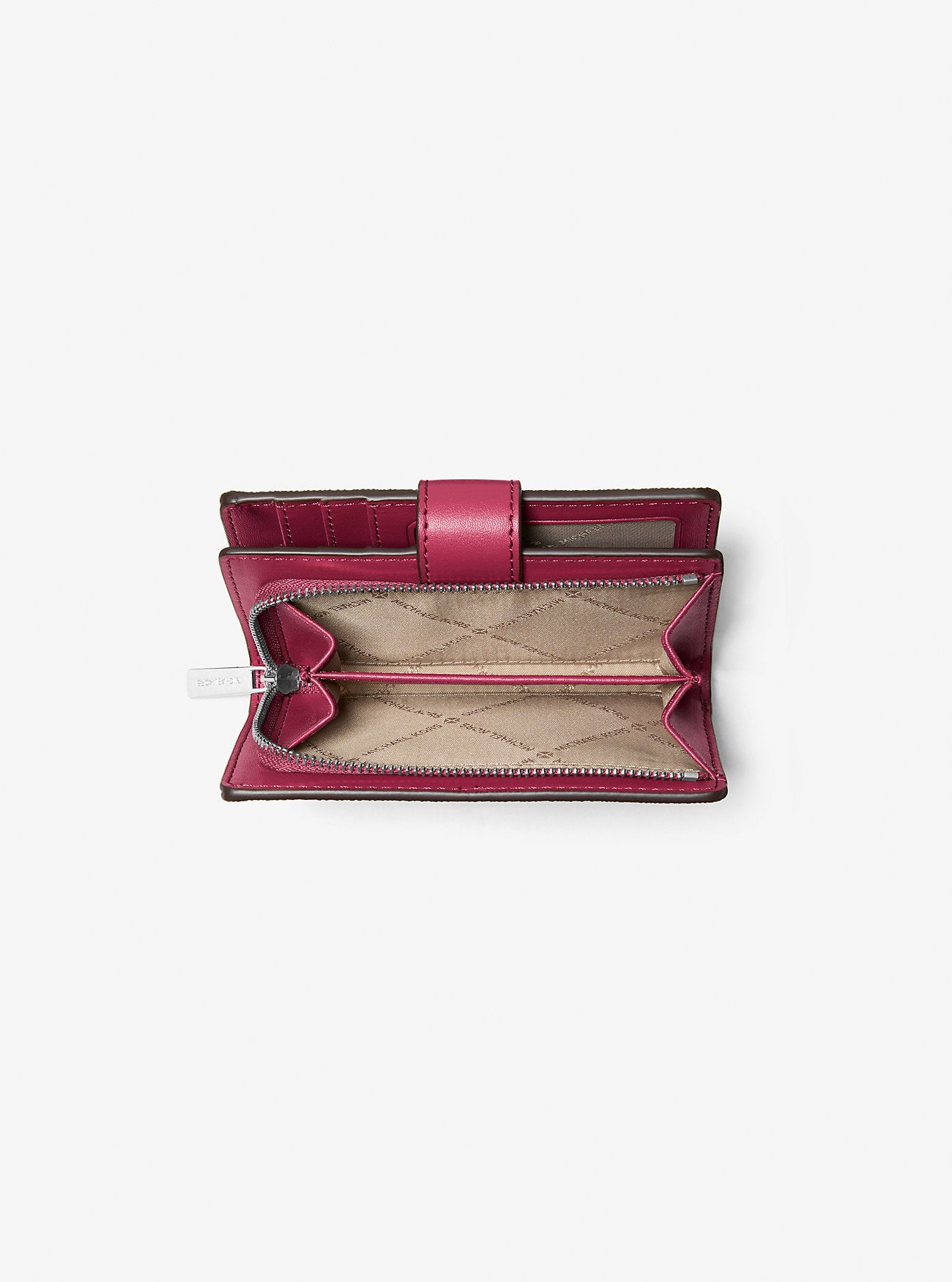 [INCOMING ETA 30 DAYS] Michael Kors Jet Set Travel Medium Bifold Zip Coin Wallet in Dark Raspberry (35F5STVF6U)