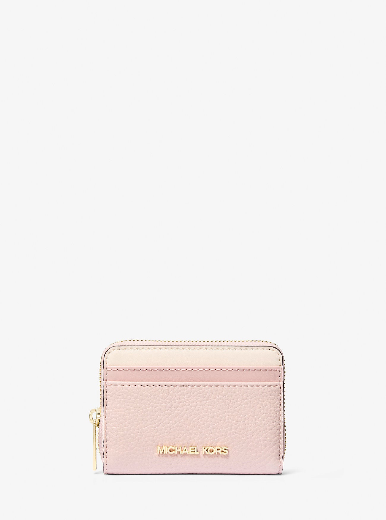 [READY STOCK MY] Michael Kors Jet Set Travel Medium Color-Block Wallet in Powder Blush (35S4GTVD8L)