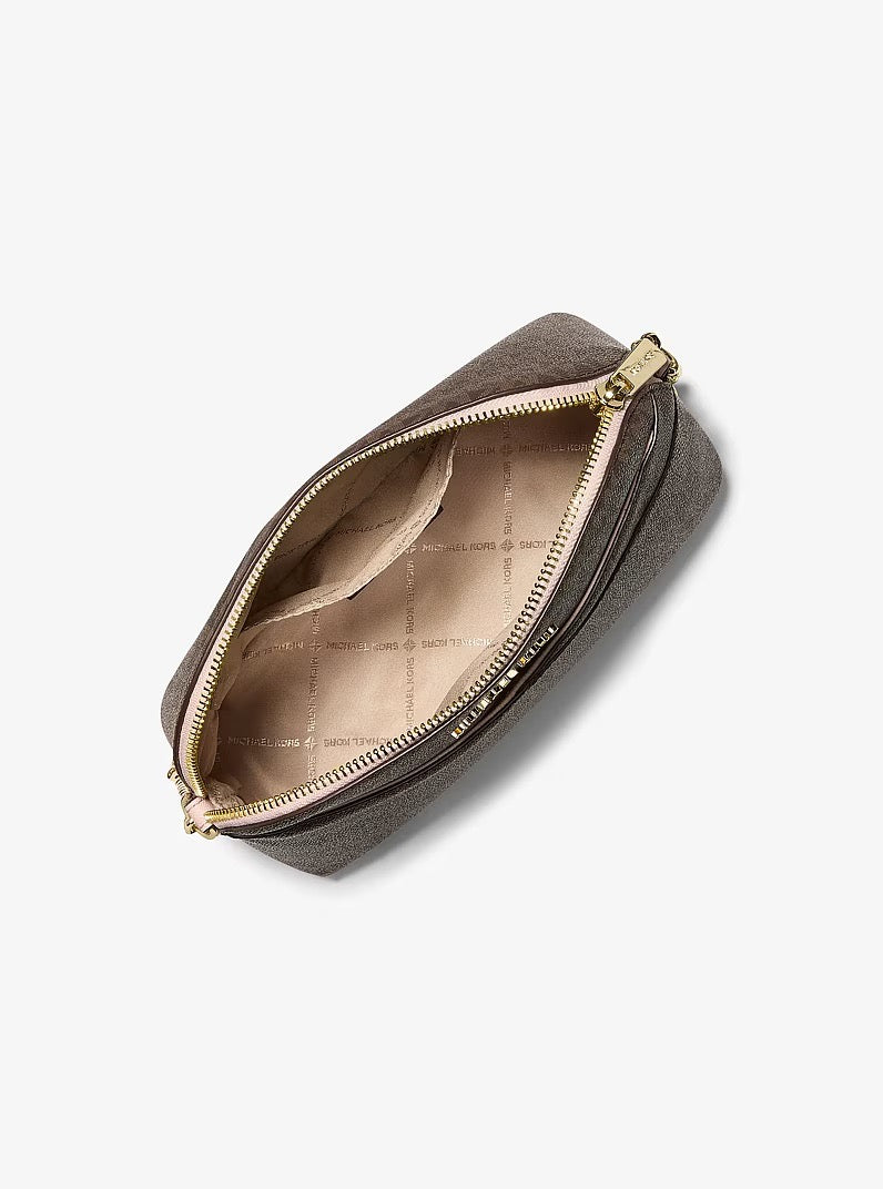 [INCOMING ETA 30 DAYS] Michael Kors Jet Set Travel Medium Dome X-Cross Crossbody in Signature Powder Blush (35F1STVC6B)