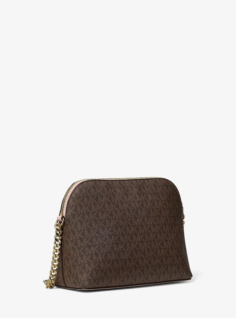 [INCOMING ETA 30 DAYS] Michael Kors Jet Set Travel Medium Dome X-Cross Crossbody in Signature Powder Blush (35F1STVC6B)