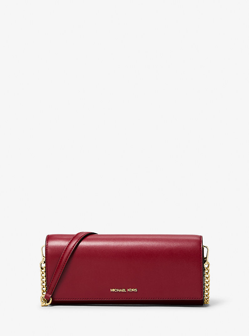 [READY STOCK MY] Michael Kors Jet Set Travel Medium Flap Clutch in Cherry (35F5GTVC8L)