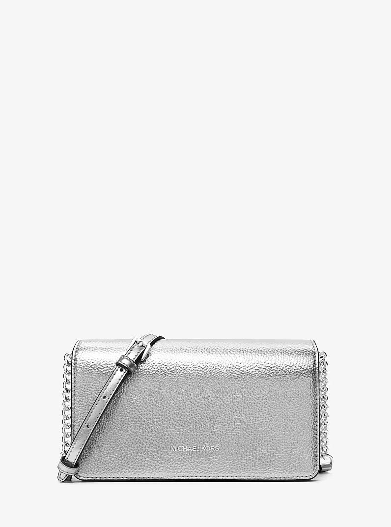 [READY STOCK MY] Michael Kors Jet Set Travel Medium Full Flap Crossbody in Silver (35F5STVC8M)