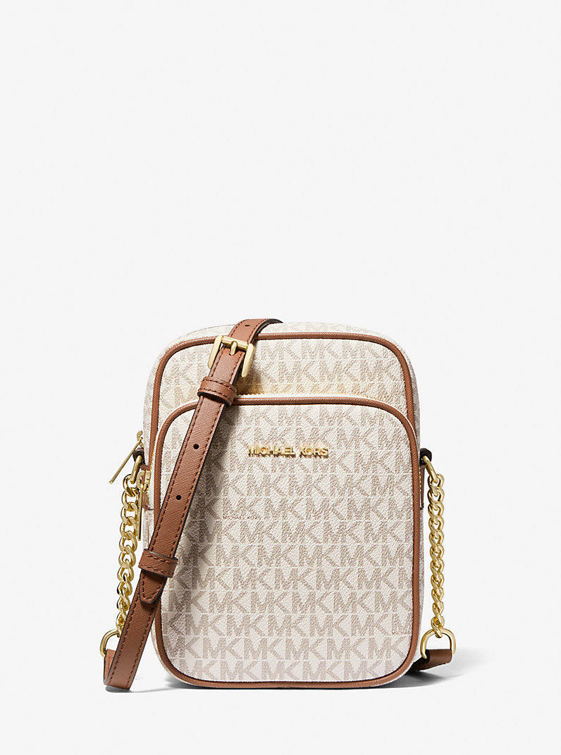 [INCOMING ETA 30 DAYS] Michael Kors Jet Set Travel Medium Logo Crossbody Bag in Signature Vanilla (35F1GTVC2B)